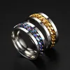 8 mm spinner pierścień punkowy stal nierdzewna Pierścień Fidget Pierścień dla mężczyzn czarny/niebieski/srebrny/złoty