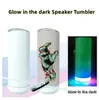 New arriving 20oz Sublimation glow in the dark Speaker Tumblers with white blustooth and lids Sea Freight