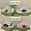 Mode schmutzige Laufschuhe klassische Vintage Screener Leder Web Designer Sneaker Luxurys beige Ebenholz grün Obsidian grau Erdbeere bedruckte Männer Frauen Turnschuhe