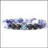 Kunst en ambachten 12 Zodiac charme strengen armband Constellatie Tekens Stone kralen armbanden voor vrouwen mannen Kenspaar Horoscoop F Sport2010 Dhzng