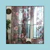 Sheer Curtains Window Treatments Home Textiles Garden Textile Flower Embroidered Luxury 3D Voile Fabric Tle For Kitchen Bedroom Living Roo