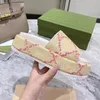 2022 Designer Uomo Scivoli Sandali con plateau da donna Pantofole multicolori Mini tessuto con stampa Cinghie con suola in gomma Infradito piatte con scatola NO380