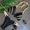 2022 il più nuovo costume da bagno colore puro cravatta bikini stampa sexy diviso a tre punti costumi da bagno donna set da spiaggia taglia S-L