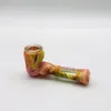 7 Shaped Silicone Hand Pipe Classic Transfer Printing Colored Silicon Pipes With 9 Hole Replacement Glass Screen Bowl For Smoking