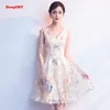 Dongcmy Prom Women Pretty Vneck New Vneck Young Young Short Sexy Party Flower Virtues Dresses 201114