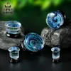 Kubooz High Quality Glass Milky Way Design Ear Plugs Earring Tunnels Piercing Gauges Body Jewelry Expanders Whole 6mm to 25mm 7075120