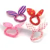 100pc Elastici per capelli Polka Dot Hairband Orecchie di coniglio Testa Fiore Gomma Corda Elastica Cravatta per capelli Accessori per capelli Per ragazze Copricapi