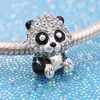 Brand New 100% 925 Sterling Silver Perles Papillon Pétale Pendentif Mignon Panda Charme pour Original Pandora Bracelets Femmes Bijoux DIY Faire Des Cadeaux