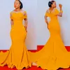 2022 Plus size Arabisch aso ebi eenvoudige zeemeermin kanten prom jurken pure nekavond formeel feest tweede receptie verjaardagsbetrokkenheid bruidsmeisjes jurken jurk zj224