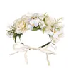 Rose Flower Headband Handmade Flowers Floral Garland Hair Band Crown Tiara Decoration Adjustable Women Girls Headdress For Party