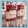 Chair Ers Sashes Home Textiles Garden Ll Christmas Cap Er Santa Claus Dinner Tables Party Red Hat Ch Dhr30