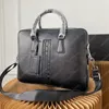 Sac fourre-tout en cuir noir Sacs à bandoulière classiques Porte-documents de haute qualité Sac pour ordinateur portable de grande capacité Hommes Vintage Cross Body Business Bandoulière