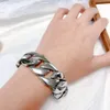 26mm d'épaisseur en acier inoxydable 316L gourmette cubaine lien chaîne bracelet Heavy Punk Hiphop hommes femmes Miami or argent titane acier vélo Biker Bracelets bracelet bijoux