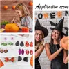 Porte-clés feuilles Halloween Faux cuir thème tissu synthétique pour boucles d'oreilles bandeaux artisanat fabrication porte-clés Fier228878990