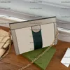 26 سم مصممة سلسلة حقيبة كلاسيكية حقائب اليد أزياء حقائب الكتف الجلدية الأصلية عبر الجسم اللون الأخضر ذو اللونين باللونين الأحمر مع صندوق