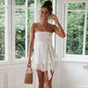 vit linne sexig klänning