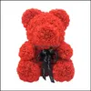Dekorativa blommor kransar festliga fest levererar hem trädgård new25cm konstgjord ros tvål skum material björn form luktfri gåva till vale
