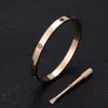 Love color stones Bangle Bracelet lover female male classic fashion screwdriver rose gold silver Colored diamonds bracelets jewelry with box