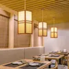 Lampade a sospensione Lampadario in stile giapponese Zen Bamboo Light Corridoio Corridoio Comodino Tessitura Ristorante Cinese LEDPendant