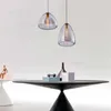 Moderna lampada a sospensione a cono in vetro con luce a sospensione, fatta a mano, trasparente, fumo, ambra, cucina, camera da letto, hotel, caffetteria, negozio, negozio, illuminazione a sospensione