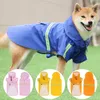 Hondenkleding Reflecterende grote hond regenjas kaphoed verstelbare huisdier waterdichte kleding lichtgewicht regenjas poncho hoodies met harnas gat s-5xl