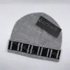 Varm ullskalle Cap Elastic Knit Beanies Fold Soft Sticked Hats Letter Tryckta ullhattar Hög kvalitet