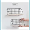 Other Home Decor Garden Nordic Ins Creative Wall Grid Sheing Bedroom Bathroom Kitchen Finishing Iron Storage Shelf Drop Delivery 2021 9Ec3