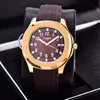 2022 montre de luxe mens watches Automatic 2813 movement 40mm comfortable rubber strap Gold shell 5ATM waterproof luminous wristwatches dropshipping