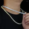 Zincirler Eksantrik Buzlu Zincir Cz Bling Küba Erkek Kolye Çok Uzunluk 41 cm 56 cm 61 cm Moda Link Chocker Sarkık Takı Hip HopChains