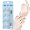 Dubbele spijkerborstelset gradiënt sponzen nail art borstels pen acryl gel glitter poeder picking stipwerk gereedschap