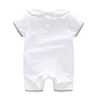 Nieuwe zomermode 3 pc's pasgeboren babykleding unisex katoenen korte mouw kinderjongen meisje romper en hoed slabbetjes sets 0-3 maanden g220510