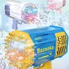 Bolle di bolle di sapone con razzo a bolle elettriche con velo automatico con giocattoli da esterno luminosi leggeri per bambini bambini 220720