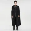 Мужские траншеи Coats Goth Black Cape Man осень/зимний флисовый флисовый флис с тяжелым шерным колбором с капюшоном