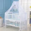 Universal vikbar nät Myggnät Spädbarn Canopy Round Bed Canopy Myggnät för Baby Summer Baby Crib Net Crib Dome 220531