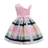 Vestido colorido para meninas princesa dama de honra flor de listra tutu para casamentos festejos traje elegante 2-10 anos de idade crianças filhos 2022 novo