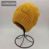 Fishrover 7 Cores Sólidos Chapéus De Pele De Coelho Real Chapéu De Inverno Para Mulher Chapéu Acrílico Mulher Outono Quente Skullies Para Mulher atacado J220722