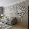 Décor à la maison grande taille autocollant mural arbre décoratif miroir papier peint 3D bricolage Art TV fond affiche salon autocollants 220419