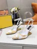 Sexy pointed high heels women's sandals Fashion Co designer shoes color printed leather metal heel 9cm dress shoes luxury runway Party Wedding Shoe Size 35-42