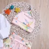 Infant Baby Floral Sets Girl Little Flower Pocket Hoodie Kids Casual Clothes Toddler Girls Cartoon Letter Tops Hat Casual Outfits 576 K2