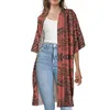 Abbigliamento da donna camicia casual cravatta cappotto stile tribale polinesiano abito tradizionale samoano da donna aperto sciolto spiaggia Kimono Robe 220706