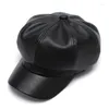 Berets 2022 Letnia jakość mody artysta pu kobiet beret hat na czapkę swobodną kopułę gołą chapeu feminino boina delm22