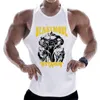 Casual bedrukte tanktops mannen bodybuilding mouwloos shirt katoen gym fitness workout kleren stringer singlet mannelijk zomervest 220527