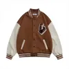 Herrenjacken Baseballjacke Frauen Hip Hop Harajuku Brief Stickerei Patchwork Leder Streetwear Männer Unisex College Outwear Mäntel