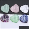 Stone Loose Beads Jewelry Natural Thumb 40X8Mm Worry Mas Palm Hand Crystal Loving Heart Shape Gemstone Gua Sha Tool Healing Beauty Gem Craft