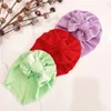 Girinhos de bebê de poliéster com cabeça de nó de arco grande para a cabeça infantil Big Bowknot Baby Girls Turban Hat Cotdler fofo