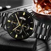 Reloj Hombre Fashion Men Roestvrij staal Luxe kalender Quartz Pols Business ES voor man klok Montre Homme Y220707