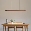 Hanglampen Noordelijke houten led -lichten eenvoudige lamp voor dineren woonkamer keukenkantoor winkel barcafé lange strip hangende lampleer