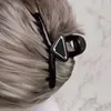 Novas mulheres elegantes pretos geométricos de cabelos de cabelos de metal preto clipes de cabelo vintage