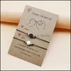 Beaded Strands Black White Lava Stone Beaded Bracelets Pinky Promise Paper Card Lover Couple Friendship Bracelet Adjustable Yydhhome Dhp4Y