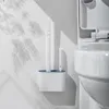 TPR en kom met houder set muur hangende toiletborstel siliconenharen voor vloer 220624